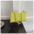 Sac baguette vert fluo avec motif crocodile et détail élégant de bandoulière nouée - Vert