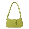 Minimalistische avocadogrüne Schultertasche mit runder Schnalle und dekorativen Knoten - Grün