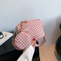 Bolso bandolera 2 en 1 rosa con monedero redondo desmontable y diseño impreso - Rosa
