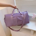 Purple large capacity travel duffel bag with wet dry separation for gym and outdoor yoga - Purple