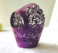 Détails de caissettes à cupcakes violettes avec motifs floraux dentelés découpés au laser - 5*5*8CM / Violet foncé