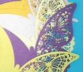 Laser-cut glitter butterfly decorations with intricate hollow patterns for wedding decor - Dark Purple