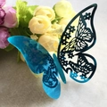 Laser-cut 3D butterfly decoration in metallic electric blue finish for party wall decor - Reflective Blue