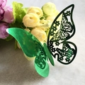 Green metallic laser-cut butterfly decoration for floral arrangements and wall decor - Reflective Green