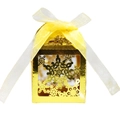 Caja dorada para caramelos cortada con láser de copo de nieve con cinta para bodas y Navidad - Oro Reflectante