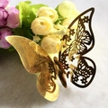 3D mirror gold butterfly wall sticker with hollow carving for wedding table decor - Reflective Gold