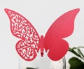 Dettaglio segnaposto farfalla rossa glitterata con motivi intagliati al laser - Rosso Perlato