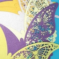 Adesivi murali farfalla 3D tagliati al laser in carta glitterata oro e viola - Viola scuro