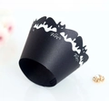 Dettaglio di pirottini per cupcake a pipistrello nero tagliati al laser per Halloween - 5x5x8CM / Nero Cachi