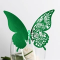Farfalla decorativa verde per calici con ala traforata al laser per feste e nozze - Verde Riflettente