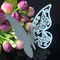 Elegant light blue hollow butterfly paper card for wedding and banquet decoration - Light Blue