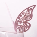 Pale pink laser-cut butterfly place card for wine glass decorations at weddings - Light Purple