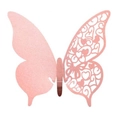 Rose gold butterfly laser-cut paper place card with hollow heart pattern for wine glasses - Pink