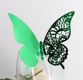 Segnaposto a farfalla verde brillante con design traforato al laser per bicchieri nozze - Verde Riflettente