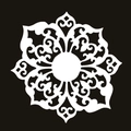 Intricate mandala style laser-cut snowflake paper coaster for elegant wedding decor - White