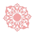 Pink laser-cut mandala paper cup card with elegant lace hollow patterns for wedding decor - Pink