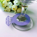 Purple diamond ring shaped wine glass marker made of paper for wedding and party - Sapphire Blue