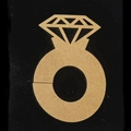 Golden diamond ring shaped place card made of glitter cardstock for wedding decor - Kraft Paper Color