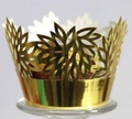 Caissettes à cupcakes dorées découpées au laser avec motif de feuilles élégantes - Or Réfléchissant