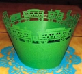 Detailed laser-cut train pattern on green hollowed-out cupcake paper wrappers - 5cm / Dark Green