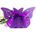 Deep purple butterfly laser cut favor box with silk ribbon for wedding gift packaging - Dark Purple