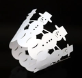 White snowman hollow lace cupcake wrapper decoration for festive wedding and Christmas treats - White