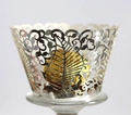 Silver laser-cut cupcake wrappers with leaf vein pattern for wedding party decor - Reflective Silver