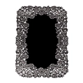 Cadre bordure dentelle noire découpée au laser pour invitations de mariage élégantes - Noir