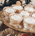 Detailed laser-cut hollow lace cupcake wrapper in champagne gold for wedding decor - Champagne Gold / 5cm