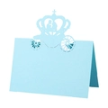 Elegant light blue laser-cut carriage table card for wedding and party seating arrangement - Pearl Pale Blue
