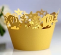 Golden laser-cut ocean theme cupcake wrappers with starfish and coral design - 5cm / Gold