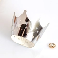 Silver laser-cut crown cake wrapper with hollow stars and hearts for party decoration - Reflective Silver