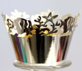 Detail van lasergesneden cupcake-wikkel met oceaanthema en koraalmotieven - Reflecterend Zilver