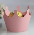 Pirottino di carta rosa a corona per decorazione dolci da festa con finitura opaca - Rosa