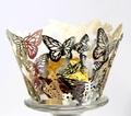 Silver laser-cut butterfly cupcake wrappers with metallic finish for party decoration - 5cm / Reflective Silver