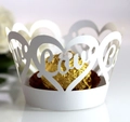 Laserschnitt Cupcake Förmchen weiß mit Herz- und Love-Motiv für Hochzeit Dekoration - Weiß