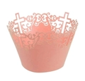 Pirottini per cupcake rosa tagliati al laser con croci religiose per feste e nozze - 5cm / Rosa