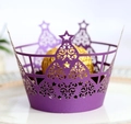 Décoration de gâteau violette découpée au laser motif sapin de Noël pour festivités - Violet foncé