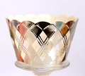 Elegant hollow laser-cut cupcake wrappers with shiny gold metallic finish and wavy edges - 5*5*8CM / Reflective Silver