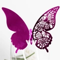 Elegante farfalla 3D viola tagliata al laser come segnaposto per decorazione di nozze - Rosso Rosa Riflettente