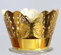 Elegant gold laser-cut butterfly cupcake wrappers for wedding cake decoration - 5cm / Reflective Gold