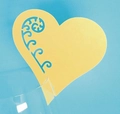 Segnaposto a cuore giallo pallido tagliato al laser per bicchieri da vino e decorazioni - Oro