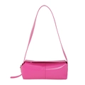 Minimalistische Schultertasche aus PU-Leder in leuchtendem Magenta mit passendem Trageriemen - Rosenrot