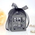 Scatola regalo intagliata a laser con cervo e nastro nero per dolci natalizi di lusso - Carbone d'Argento