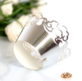 Laser-cut silver hollow cake wrappers with clouds pattern for festive party decoration - Reflective Silver