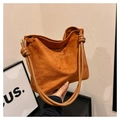Sac fourre-tout en suédine orange-marron avec broderie onwards and upwards - Brun Rouge