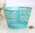Pirottini in pizzo turchese tagliati al laser per eleganti decorazioni per dolci da festa - Blu Tiffany