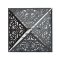 Elegant laser-cut floral lace wedding invitation in dark grey with white inner card - Charcoal Black