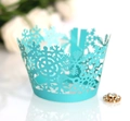 Laser-cut Tiffany blue snowflake cupcake wrapper for Christmas and winter party decor - Tiffany Blue