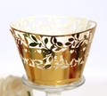 Goldene Laser-Cut Tortenbordüren mit Blatt- und Herzmustern für Hochzeitstorten - Reflektierendes Gold